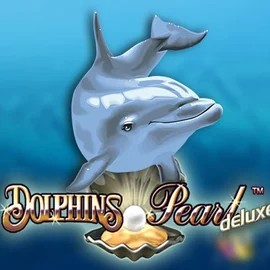Dolphins Pearl Deluxe online game logo by Novomatic on spinjocasinoo.de